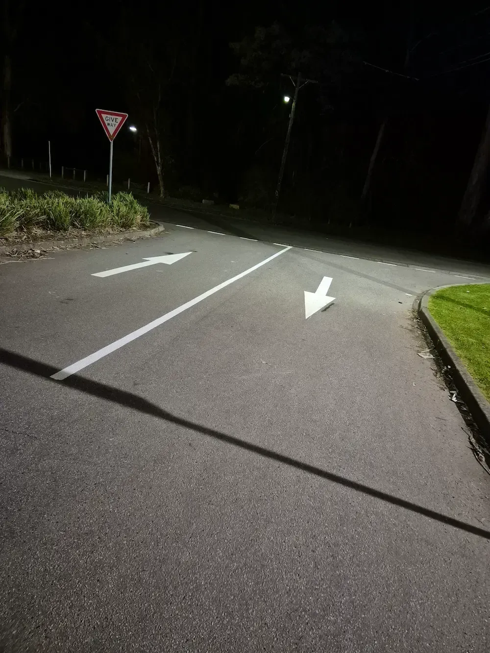 2 Direction arrows road marking at Coles in Healsville