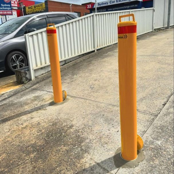 in ground removable bollards stopping unauthorized vehicle access
