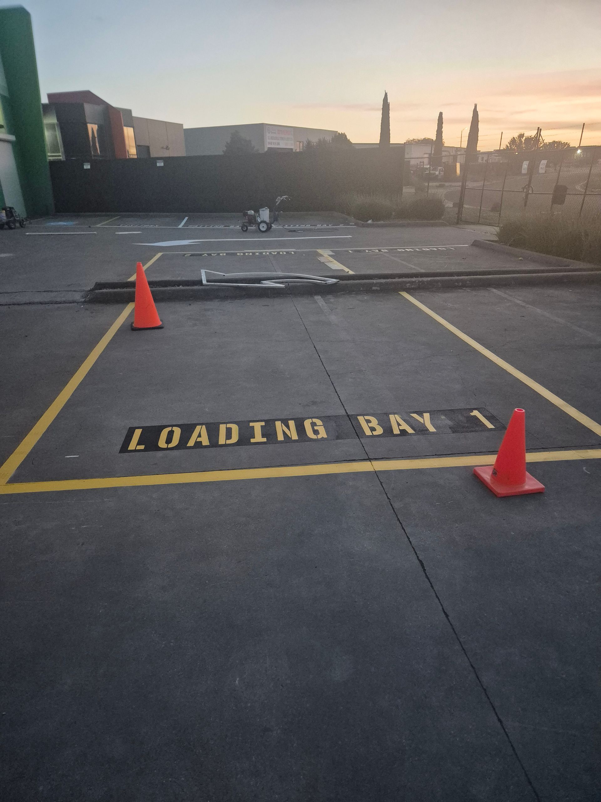Loading bay line marking completed in ravenhall, VIC 