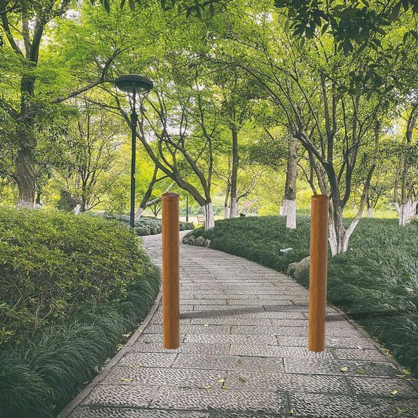 2 bollards installed on walkway