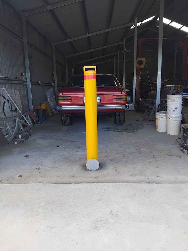 Bollard we installed to protect a classic car 