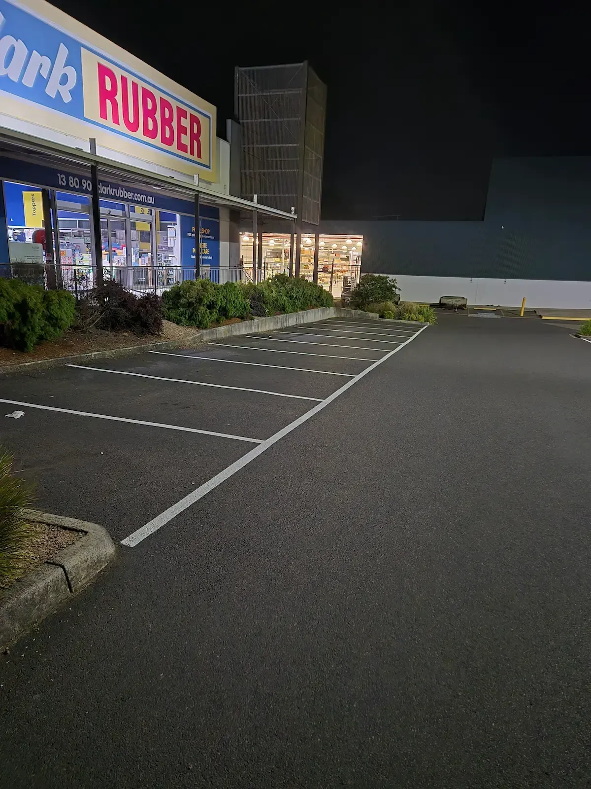 Car park line marking bay complete at chirnside home maker centre 