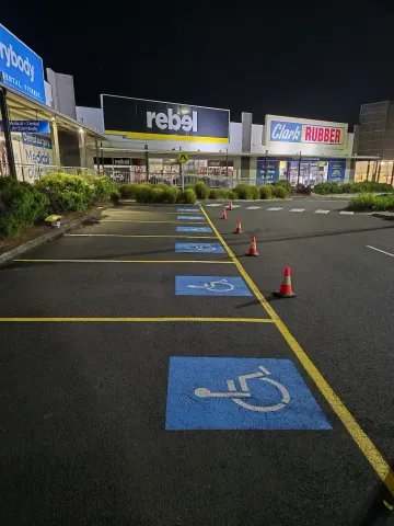 Disabled line marking bays - Chirnside home maker centre