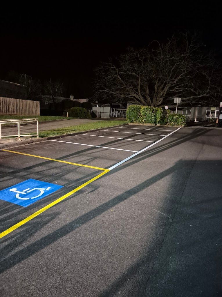 Car park bays and a disabled bay line marking complete in Drouin