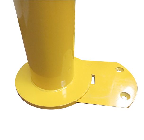yellow slide bollard of how it slides out