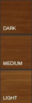 There are three different shades of wood , dark , medium , and light.