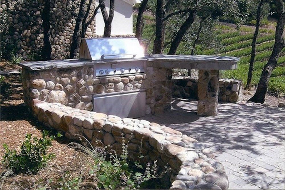 Kitchen with stone design | Napa, CA | Van Winden Landscaping, Inc.