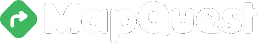A mapquest logo with a green arrow on a white background.