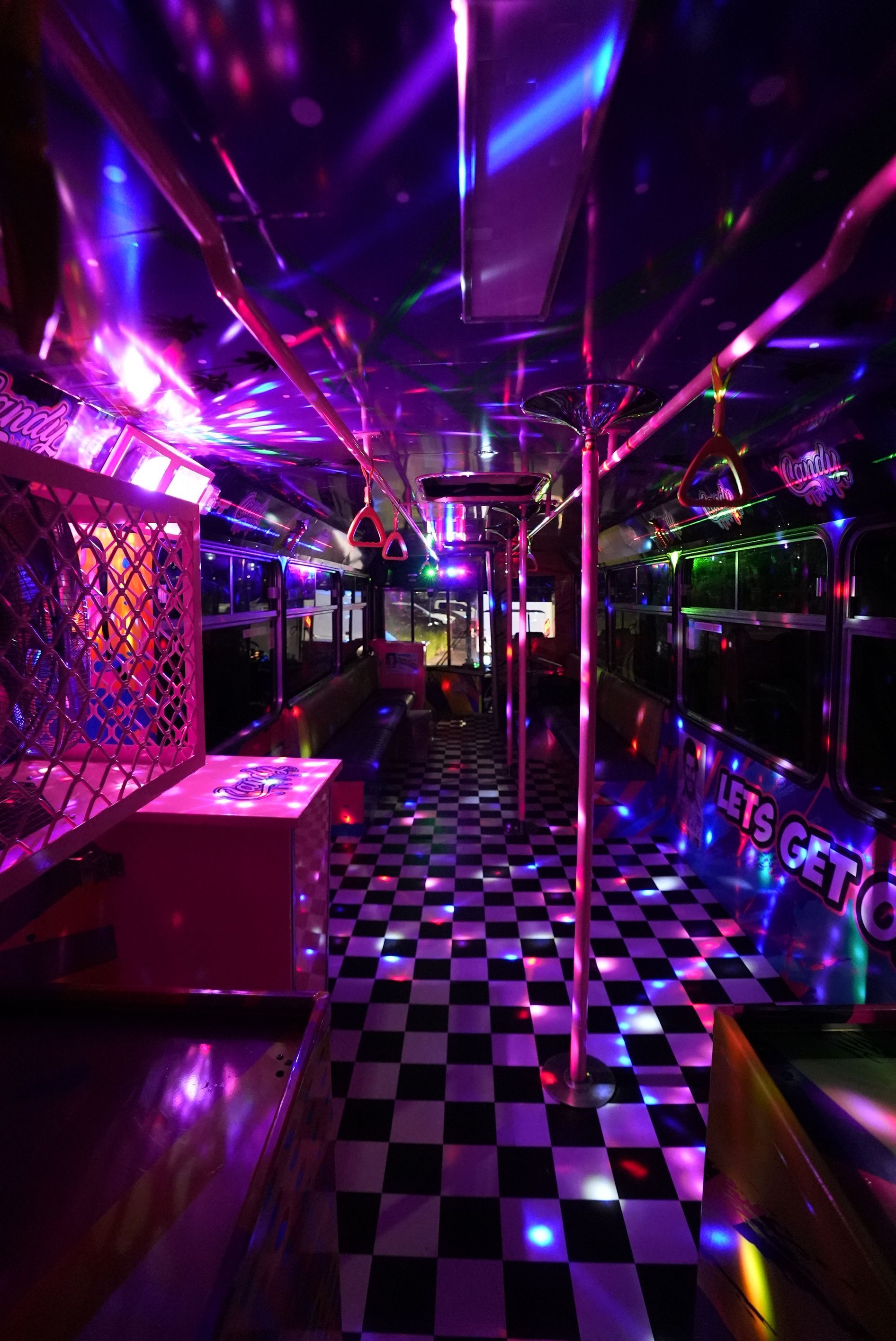 Party bus interior | Sydney, NSW | Candy Party Bus