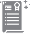 Une icône grise et blanche d'un CV avec un ruban.