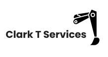 Clark T Services logo with text and excavator arm icon.