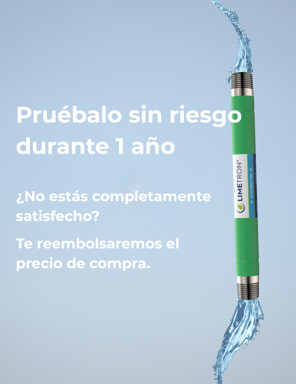 Filtro de agua verde con efecto salpicadura, texto 