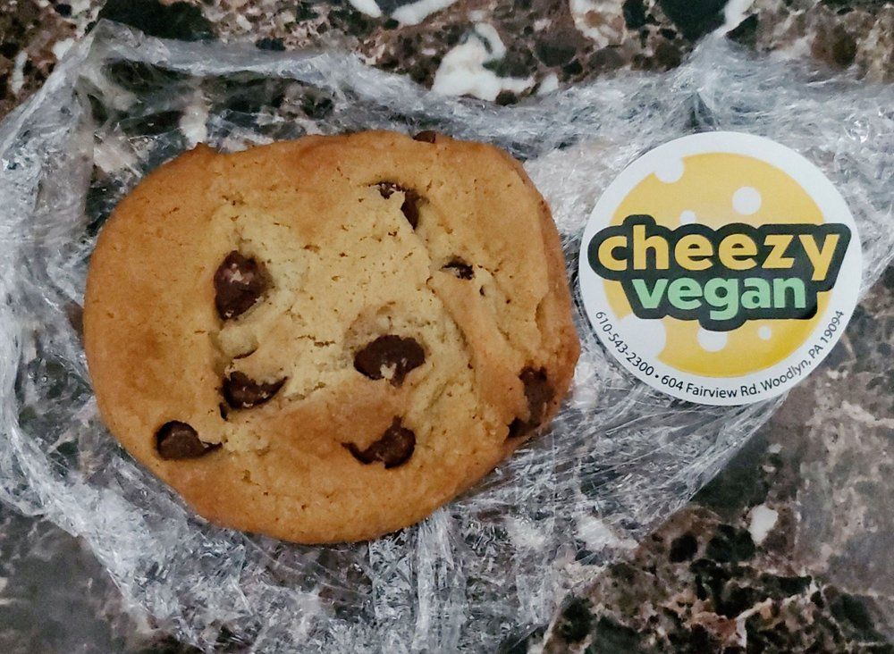 Chocolate chip cookie next to a