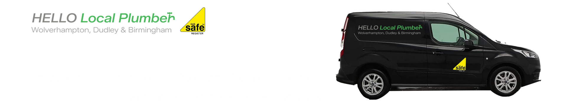 Cartoon street with black van and HELLO Local Plumber Logo