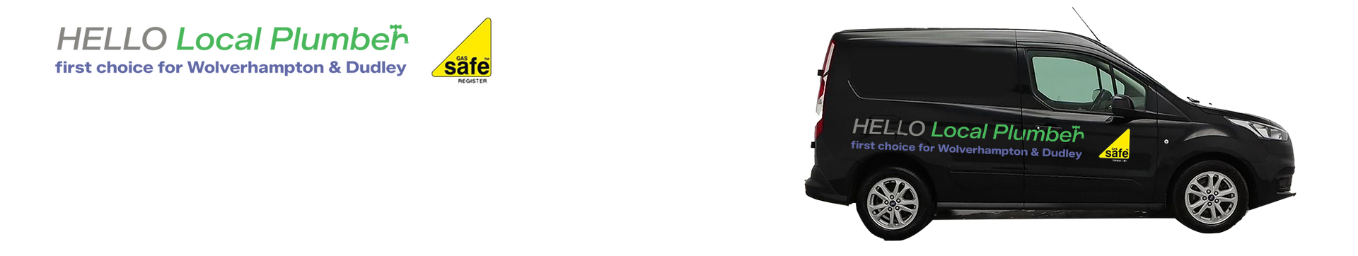 Cartoon street with black van and HELLO Local Plumber Logo