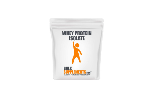 A bag of whey protein isolate from bulk supplements