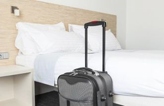 Hotel room and luggage