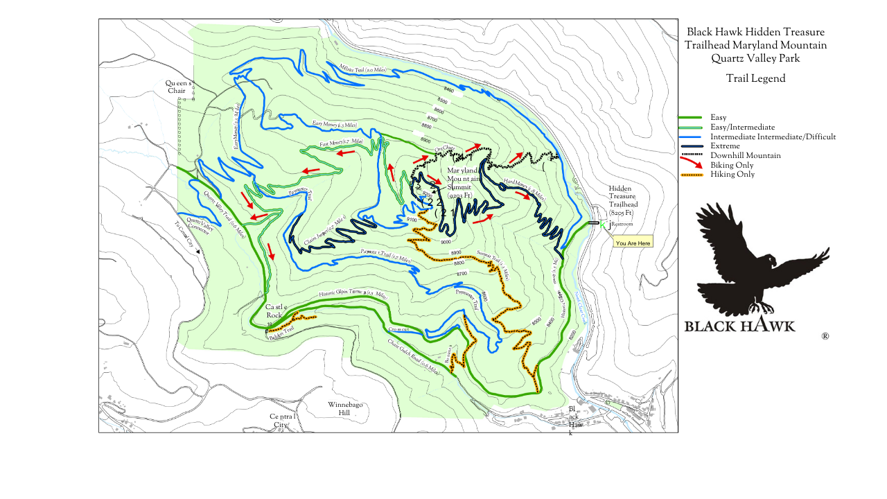 A map of a mountain with a bird on it