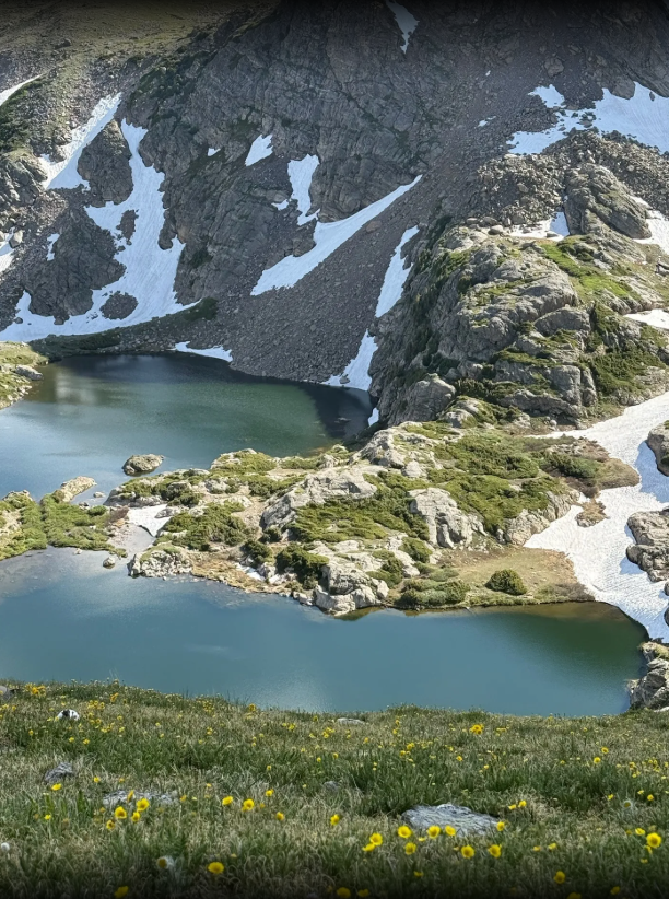 A couple of lakes in the middle of a mountain