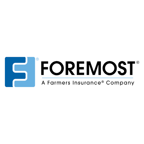The foremost logo is a farmers insurance company.