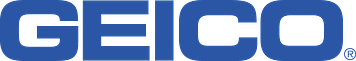 A blue and white logo for geico on a white background.