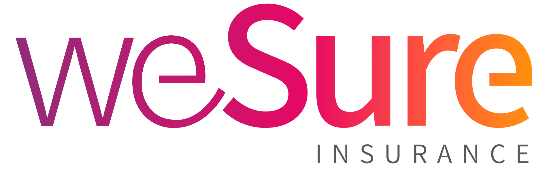 A pink and orange logo for we sure insurance