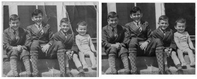 Before and after photo of children — Newark, DE — Foto Doctor