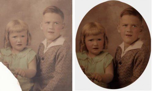 Before and after photo of a young girl and a boy — Newark, DE — Foto Doctor
