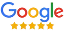 Google logo with five stars in As Seen On section for Reel Groovy Experiences' Panama City Beach boat tours