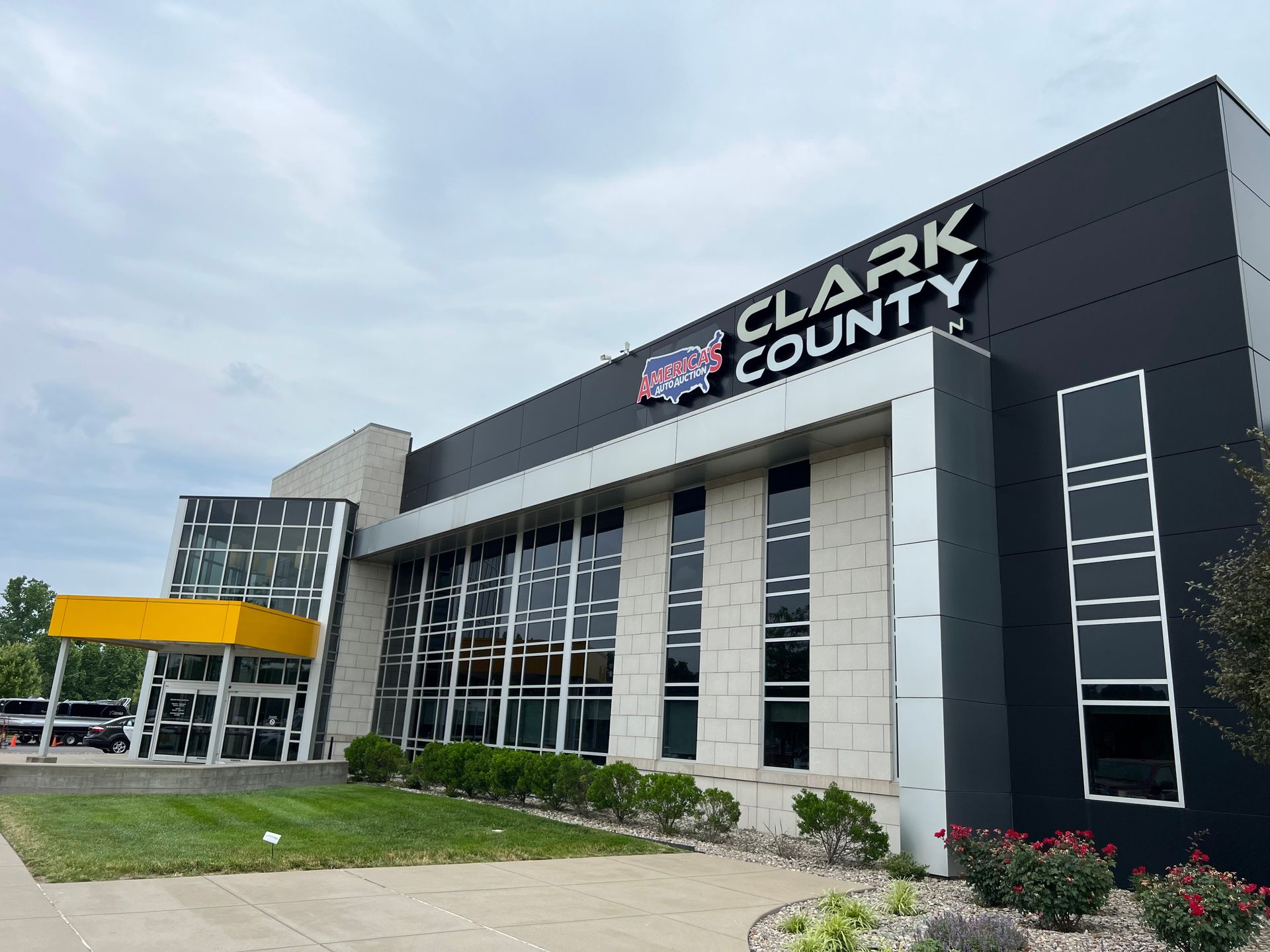 The clark county building is a large building with a lot of windows.