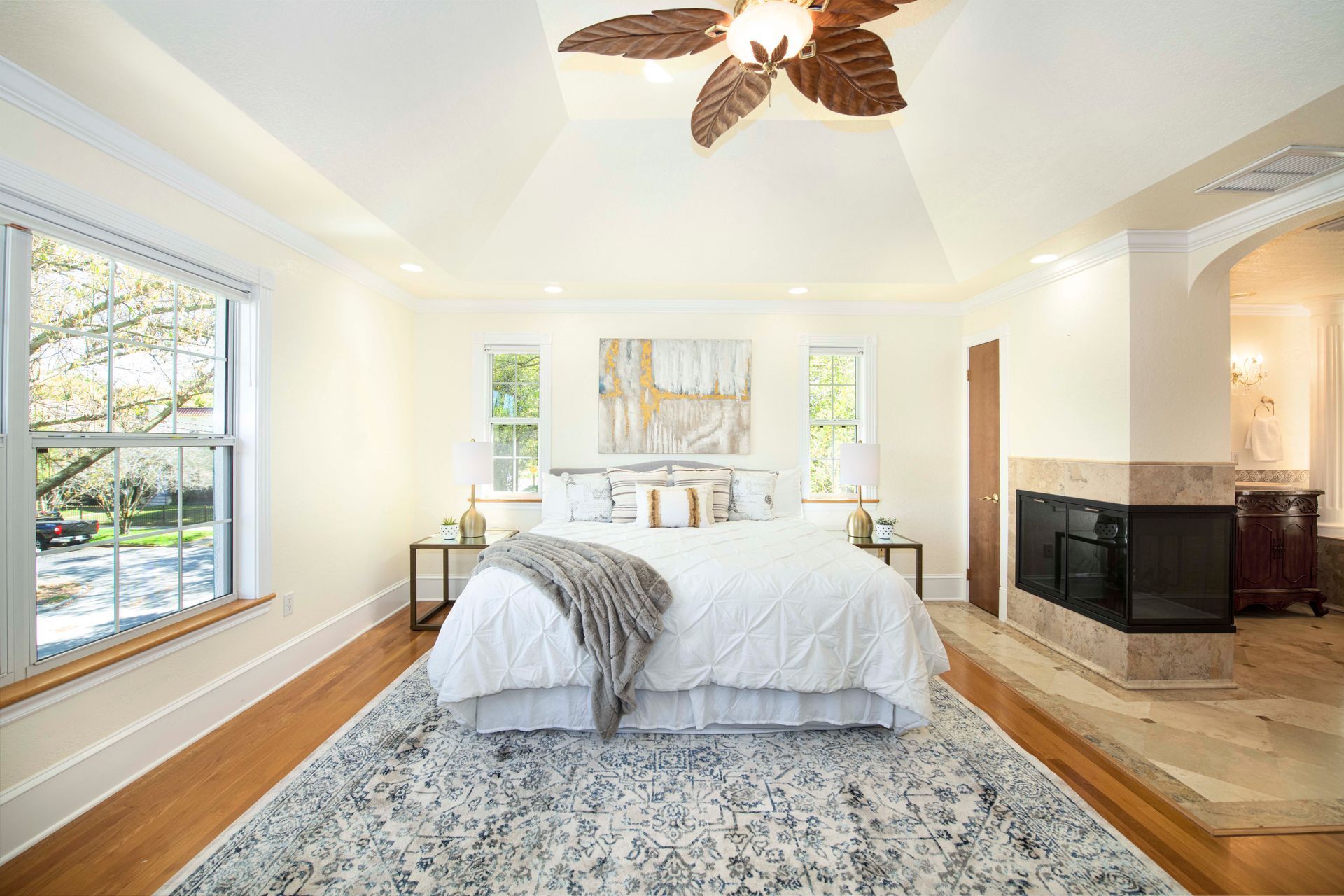 Bedroom interior painting in white Bedroom interior painting in white