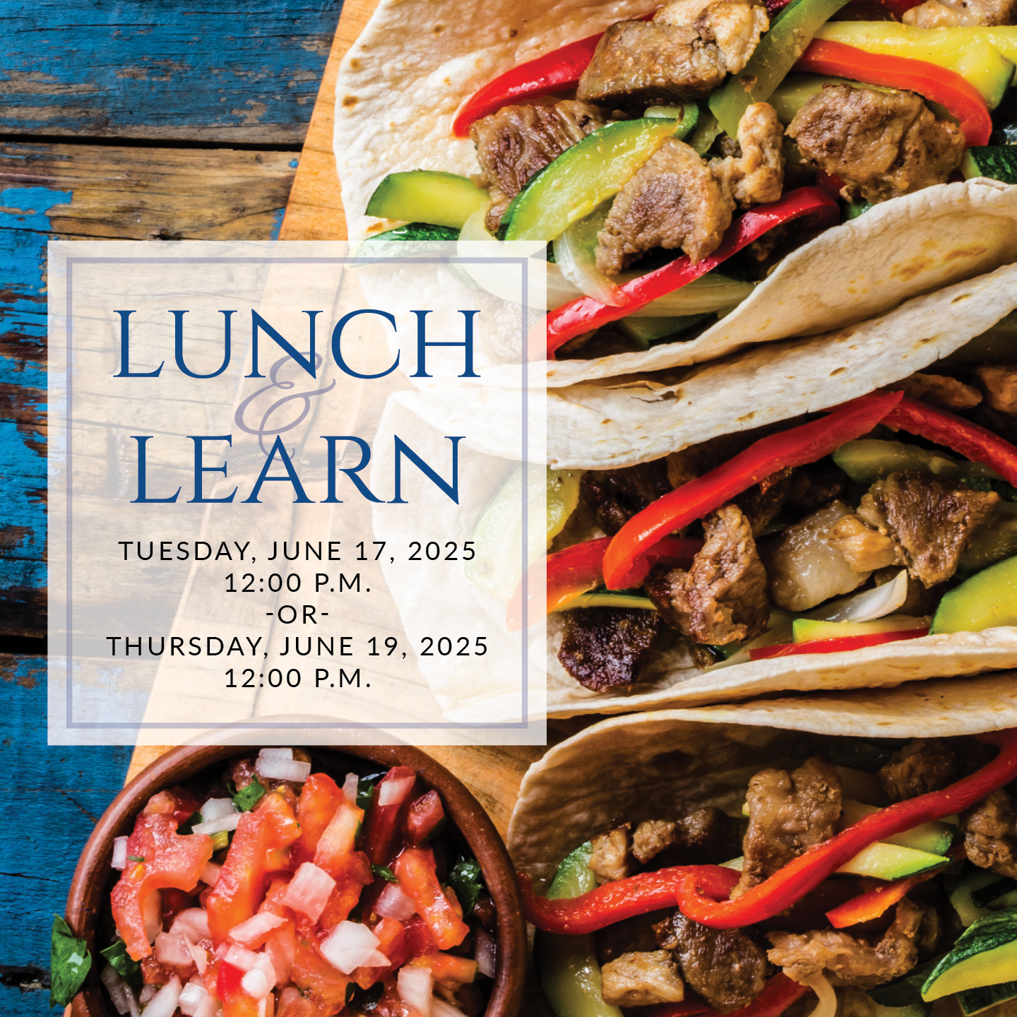 a plate of sandwiches on a table with the words lunch & learn on it