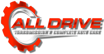 A logo for a company called all drive with a gear in the middle.