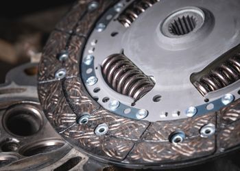 A close up of a clutch disc on a car.