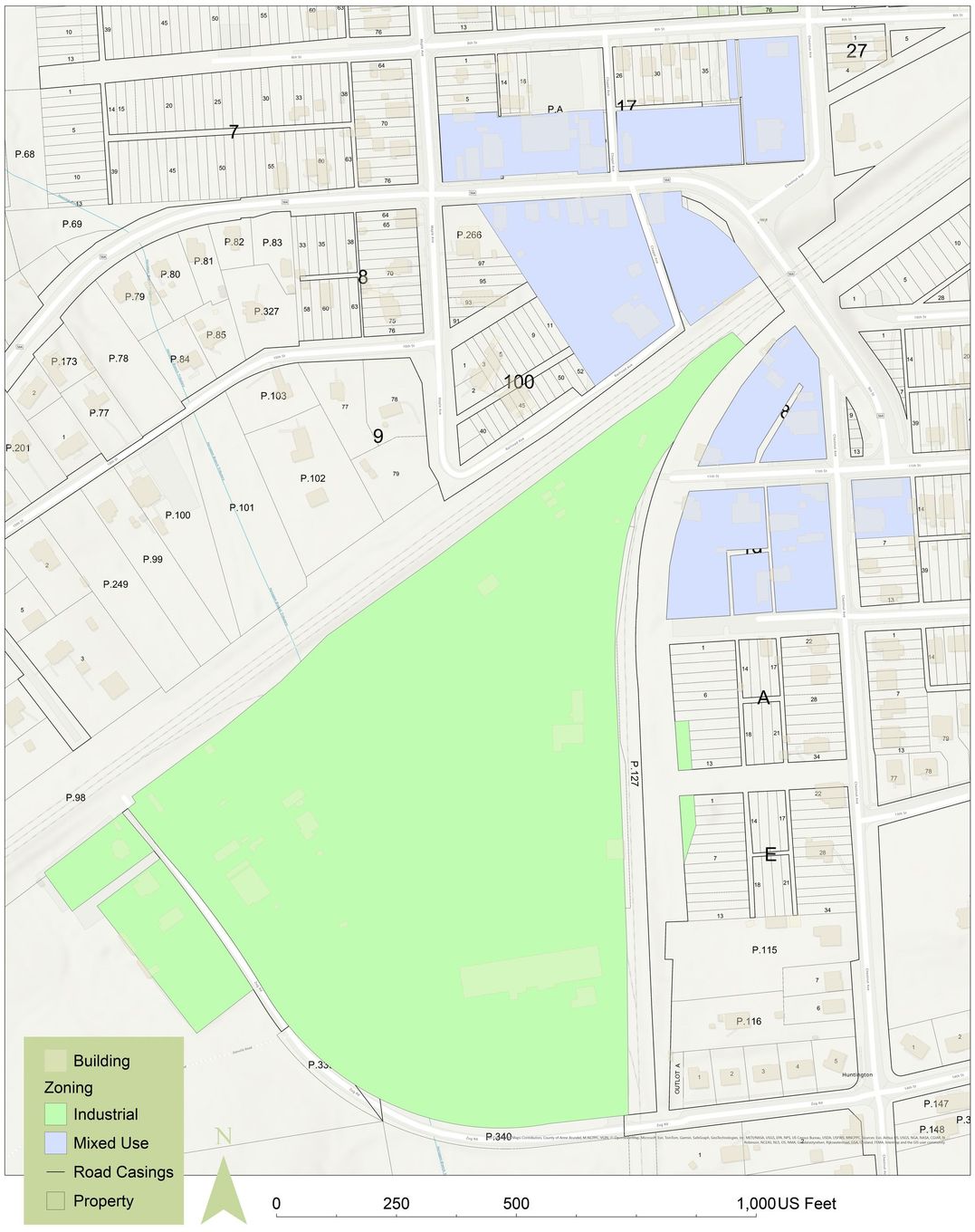 Old Town Bowie Commercial and Industrial Zone Map