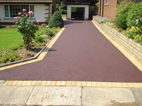 Driveways and Paving Nottingham red tarmac driveway with buff block paving edging