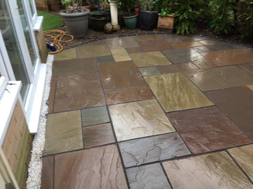 mixed Indian stone patio in Nottingham