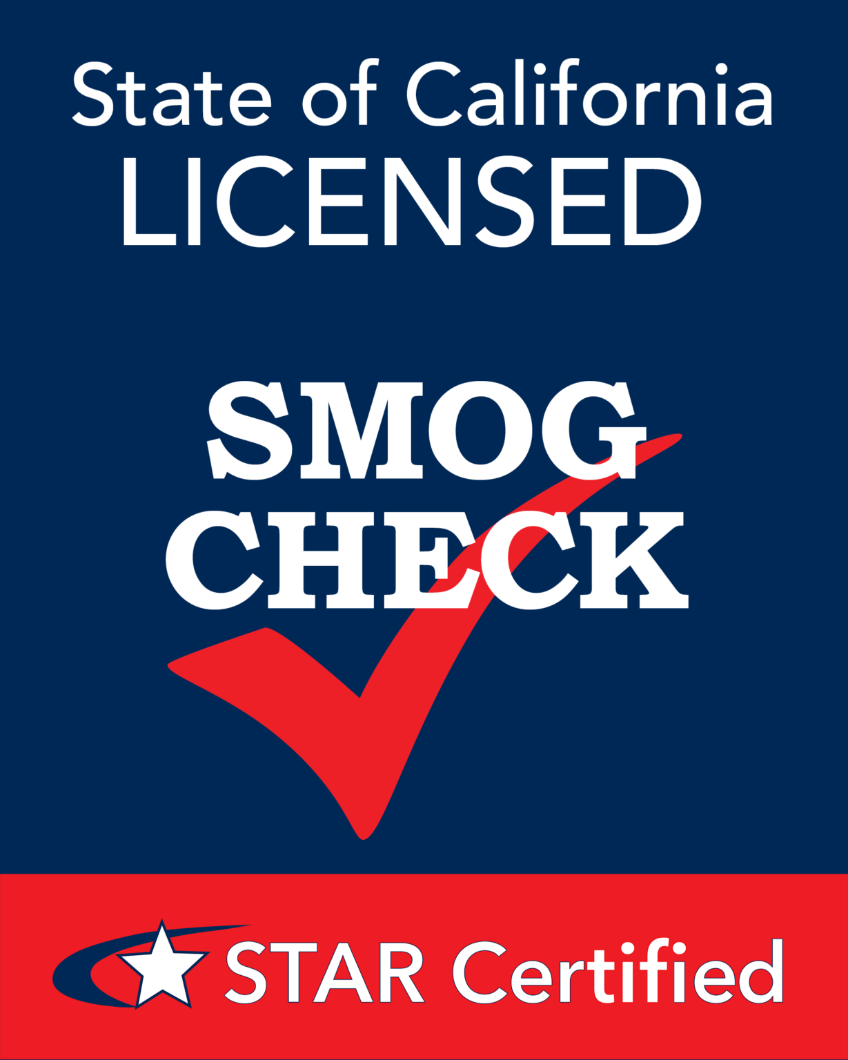 State of California Licensed Smog Check