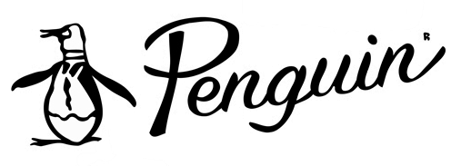 Penguin logo: a tuxedoed penguin next to script text 