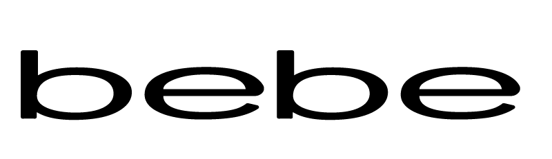 Bebe brand logo in black text.