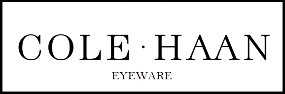 Cole Haan Eyewear logo in a black rectangle. 