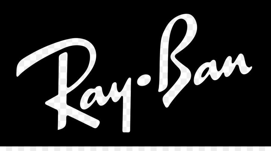 Ray-Ban logo in white script on a black background.