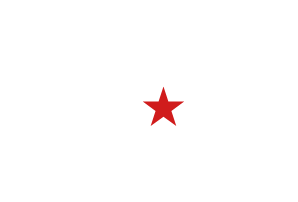 Red star centered on a white background.