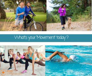 four images of people doing different exercise activities