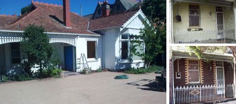 Houses after water blasting in Melbourne