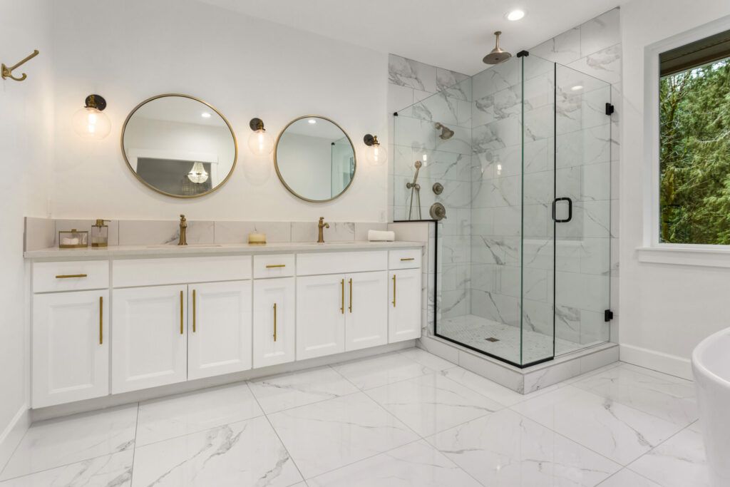 Bathroom floor tile, flooring, tiles, ideas, porcelain, ceramic, shower wall, bath,stone, peel stick