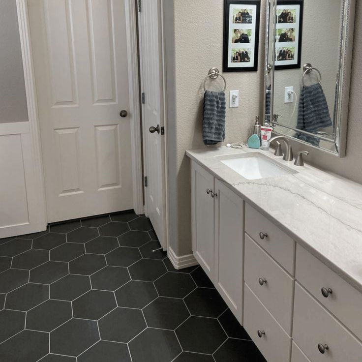 Hexagonal Tile for Bathroom Floor in CNY Syracuse, North Syracuse, Baldwinsville, Cicero, Clay, Liverpool, Fulton, Oswego, Cortland, and Auburn, NY