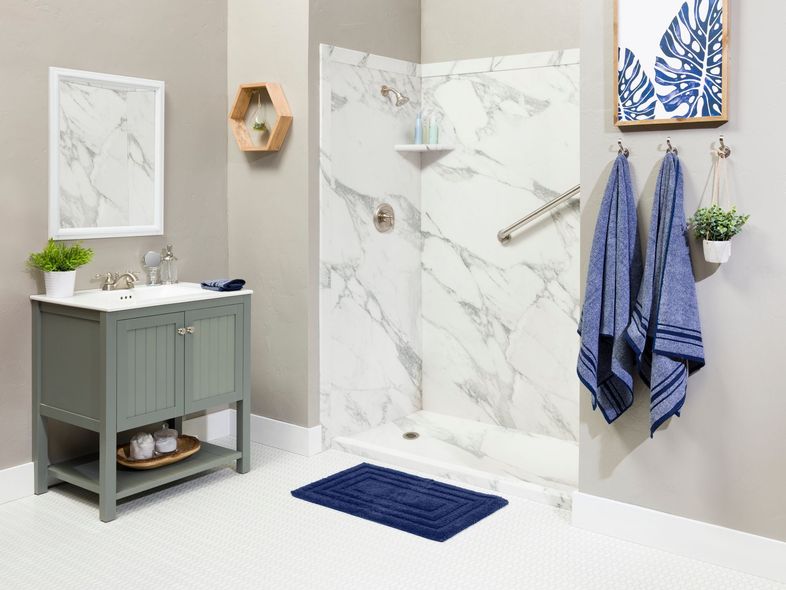 Marble shower look