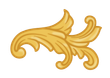 A drawing of a gold leaf on a white background