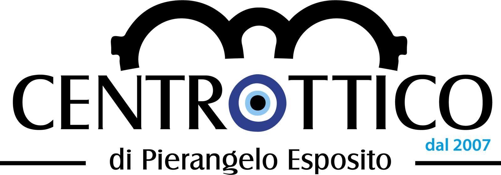 Logo per Centrottico: icona di occhiali con occhio nella 
